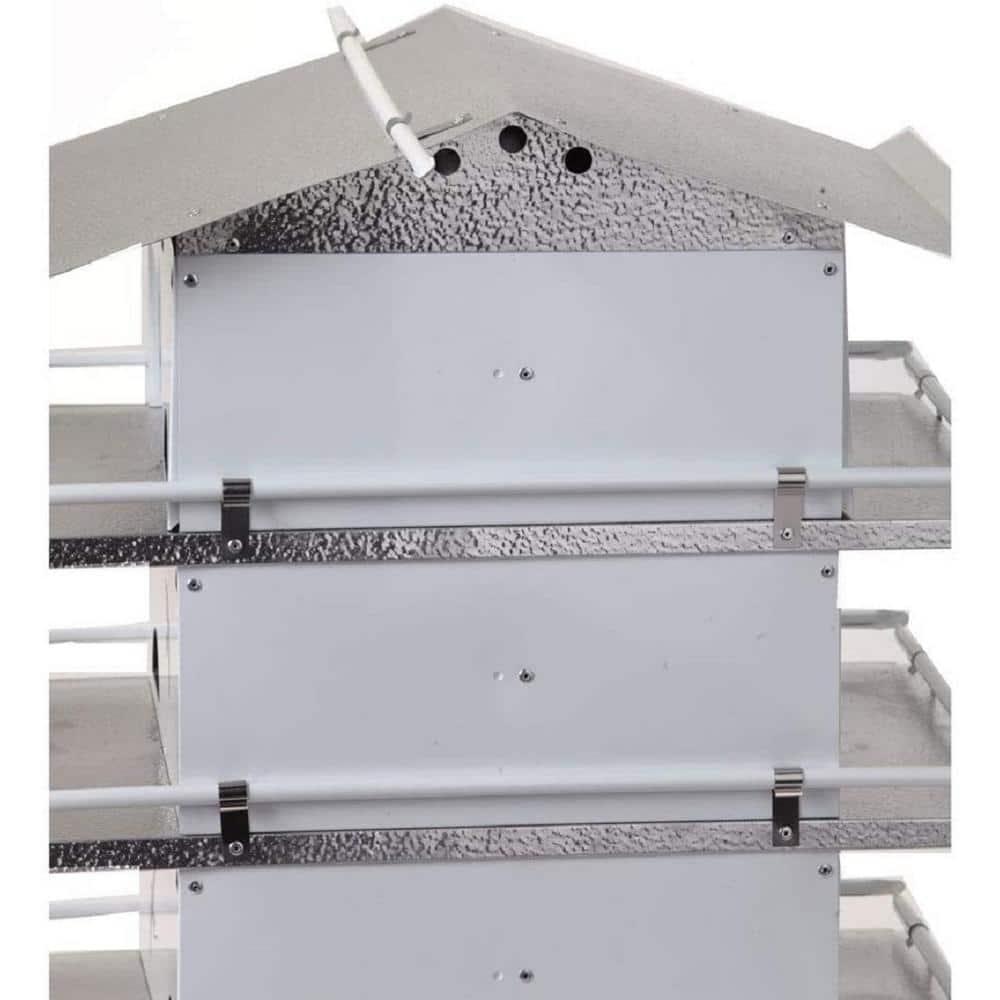 Birds Choice Birds Choice Medium 3-Level, 12-Room Purple Martin Bird House with Starling-Resistant Entrances, White/Grey