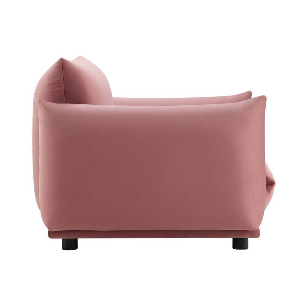 Modway Copious Performance Velvet Armchair in Dusty Rose