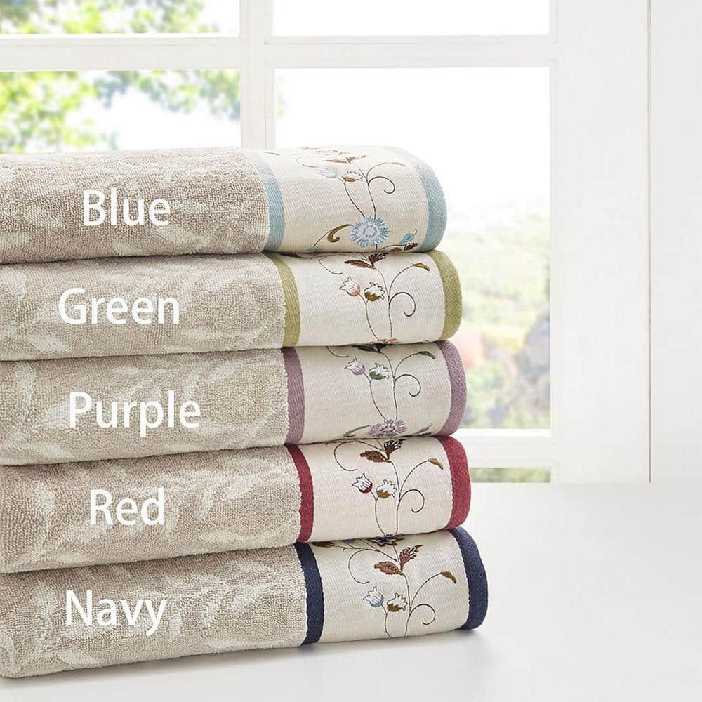 Madison Park Raheem Embroidered Cotton Jacquard Towel Set (Set of 6)