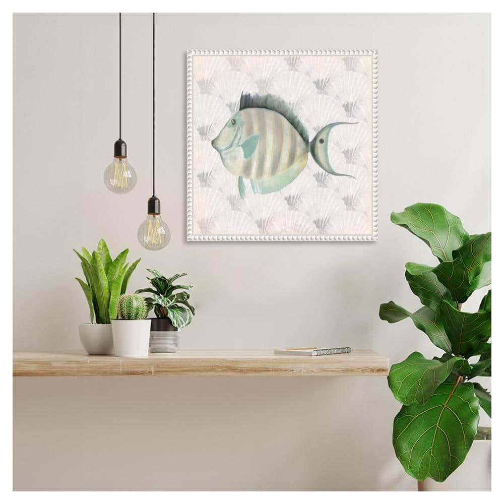 Amanti Art 16"x16" Neutral Vintage Fish I by Elizabeth Medley: Earth Tones, Wall Canvases, Polystyrene Frame