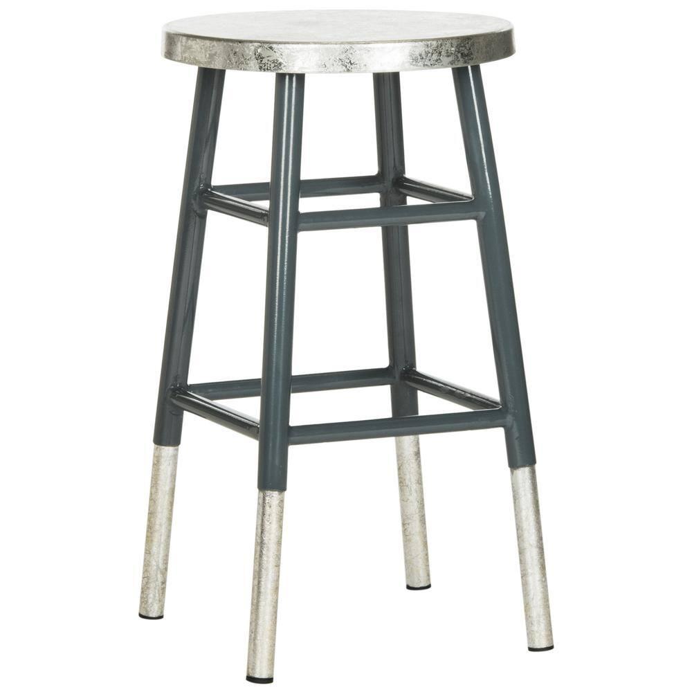 Kenzie Silver Dipped Counter Stool - FOX3211 - Grey/Silver - Safavieh Couture