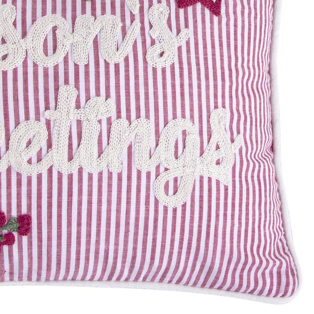 Villa Lugano Sleigh Bells by Levtex Home - Decorative Pillow (14x18in.) - Season's Greetings - Red, White, Green