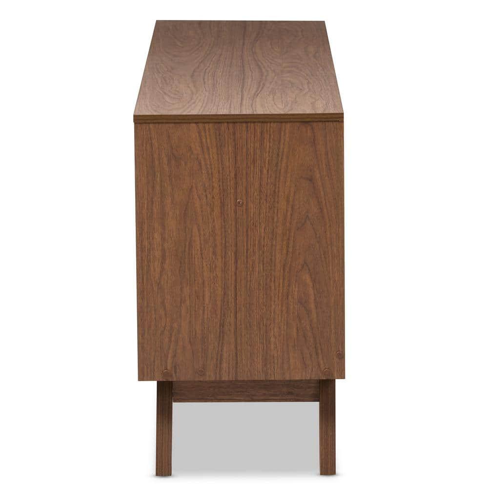 Hildon Mid-Century Modern Wood 6 Drawer Storage Dresser Brown - Baxton Studio