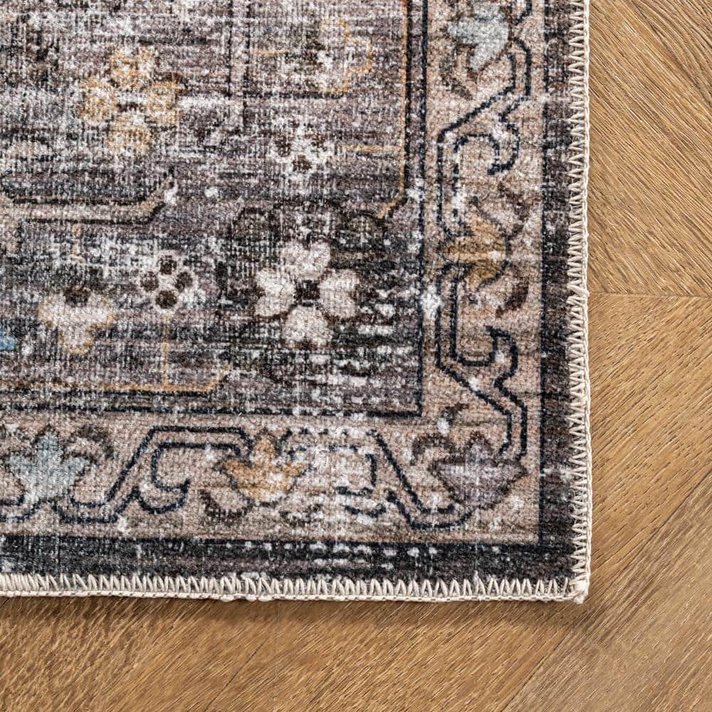 Nuloom Gracie Medallion 3x5 Machine Washable Accent Indoor Area Rug for Living Room Bedroom Dining Room Entryway Kitchen, Peach/Ivory