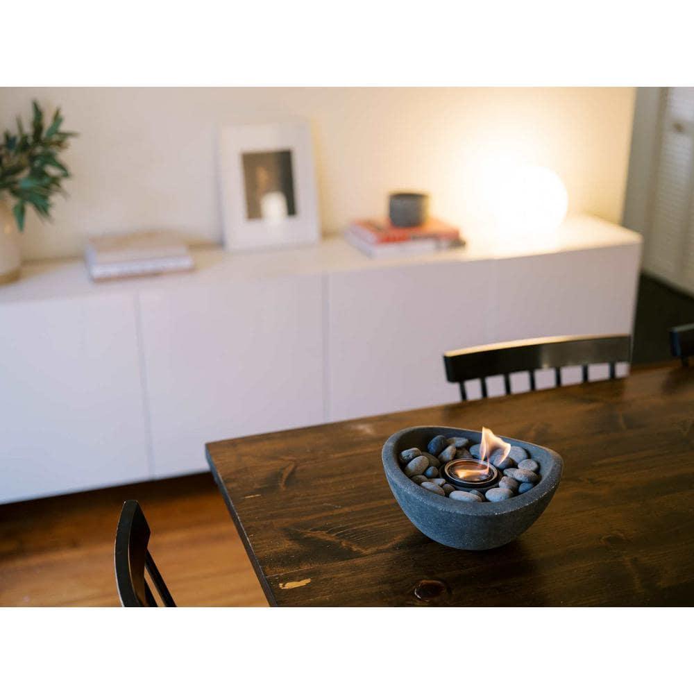 TerraFlame TerraFlame Wave Concrete Table Top Gel Fuel Fire Bowl - Indoor and Outdoor Use