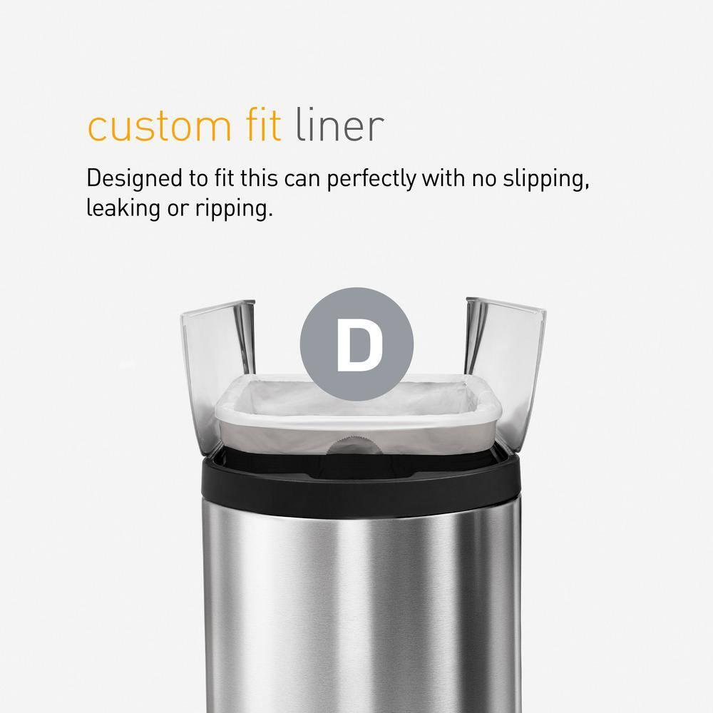 simplehuman 20L Code D Custom Fit Kitchen Trash Bag Liners 3 Quick Dispense Packs - 60ct: Tall Kitchen, Drawstring, White