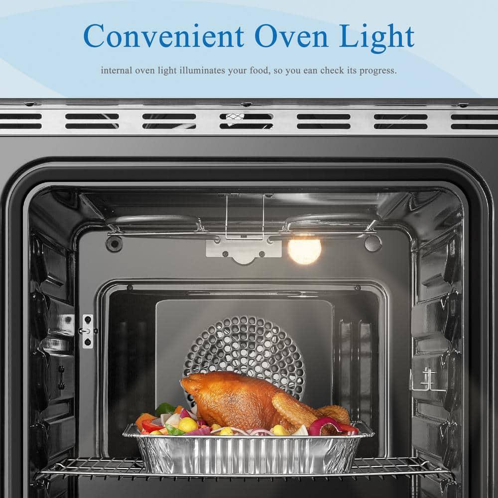 Lanbo Lanbo 24 Inch 2.9 Cu.ft Freestanding Electric Range with Air Fry, Rotisserie and True Convection Oven, Stainless Steel LBERT24RCSAA