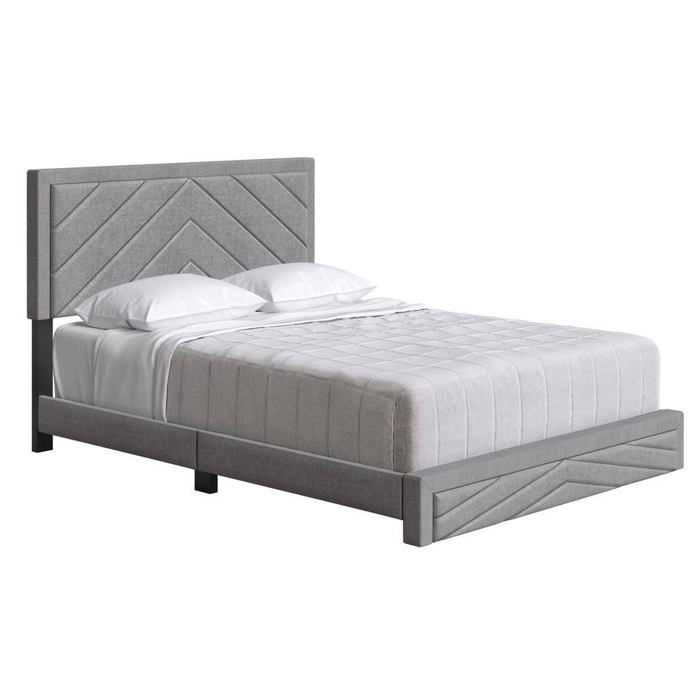 Boyd Sleep Barcelona Linen or Faux Leather Upholstered Platform Bed Frame with Adjustable Headboard, Heavy Duty Slat Support System, No Box Spring Required - Boyd Sleep