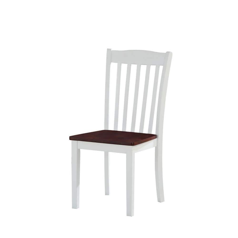 Acme Furniture Green Leigh Dining Chairs White/Walnut Finish
