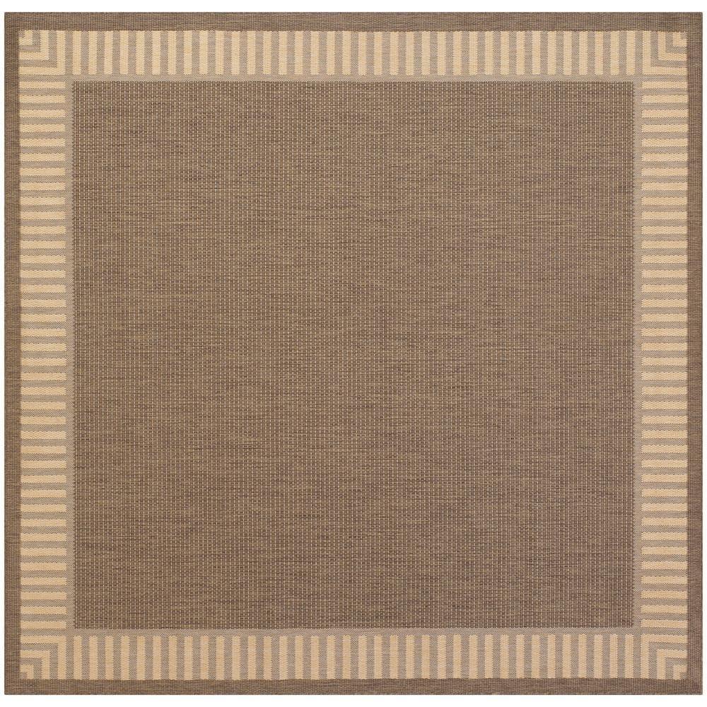 Couristan Recife Wicker Stitch Area Rug, 7'6" Square, Cocoa-Natural
