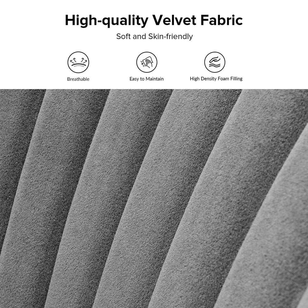 Makeup Vanity Table Chair Upholstered Wingback Accent Slipper Chair Side Armless Sofa Tufted Back Dining Home Living Room Bedroom Grey