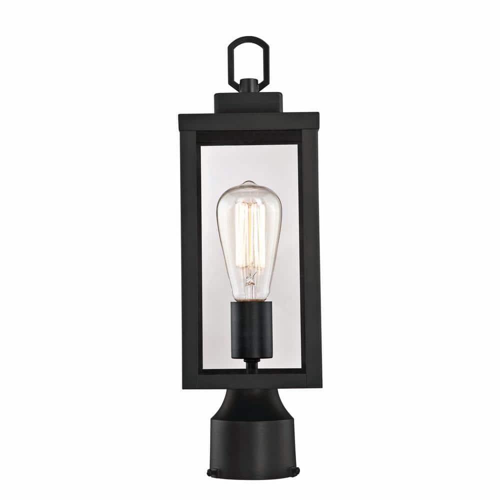 Outdoor Post Lights, Lamp Post Light Fixture with E26 Socket, Waterproof & Anti-Rust Modern Pillar Outside Lighting, Matte Black Lamp for Walkway, Driveway, Carriage, Patio, Porch, Front House