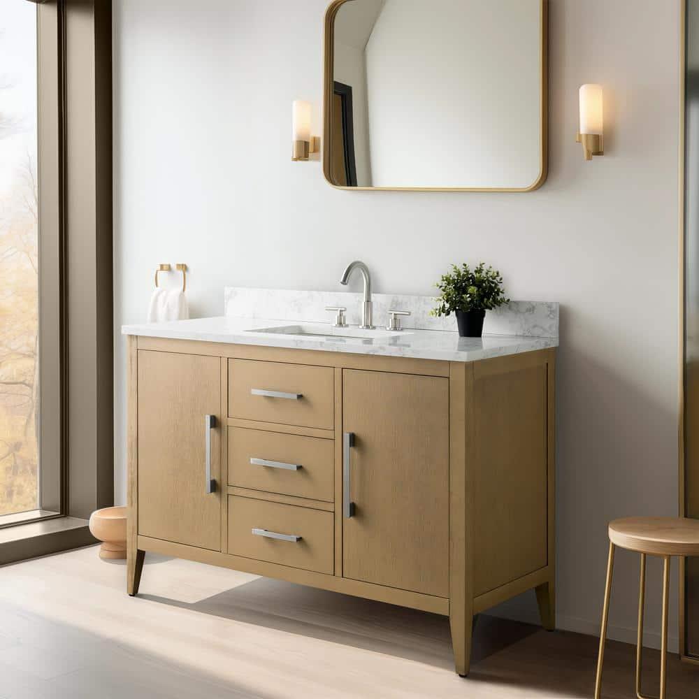 48'' Single Bathroom Vanity with Engineered Marble Top