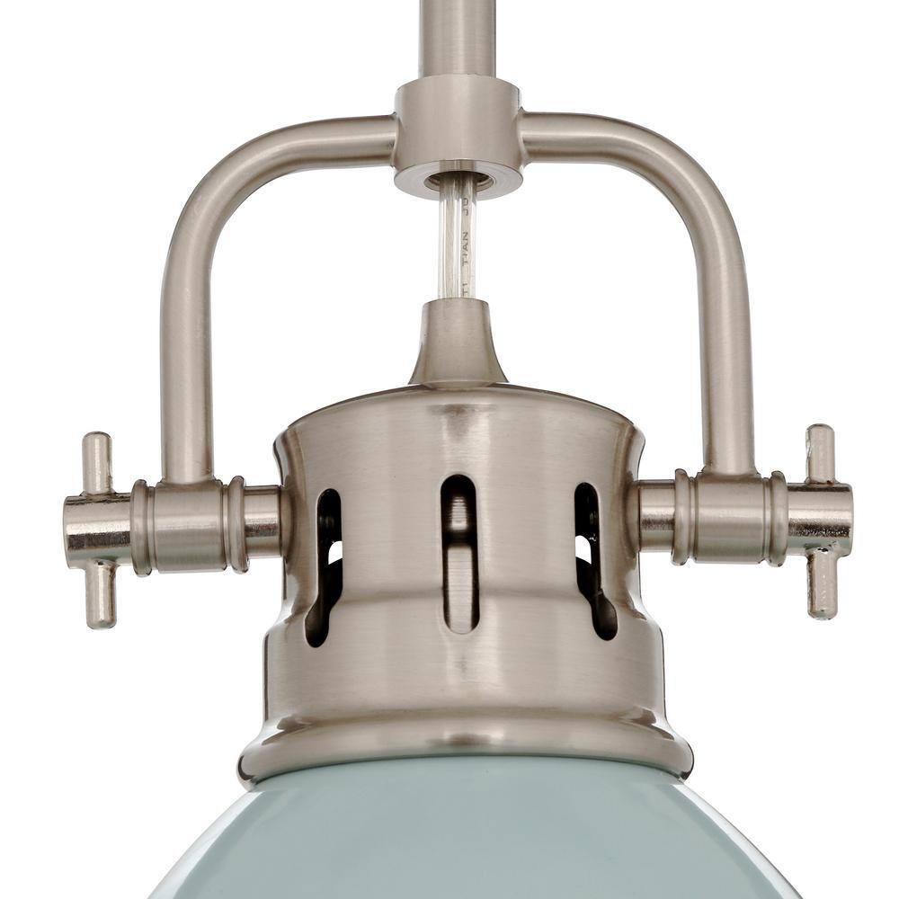 Golden Lighting Duncan 1-Light Mini Pendant in Pewter with Seafoam