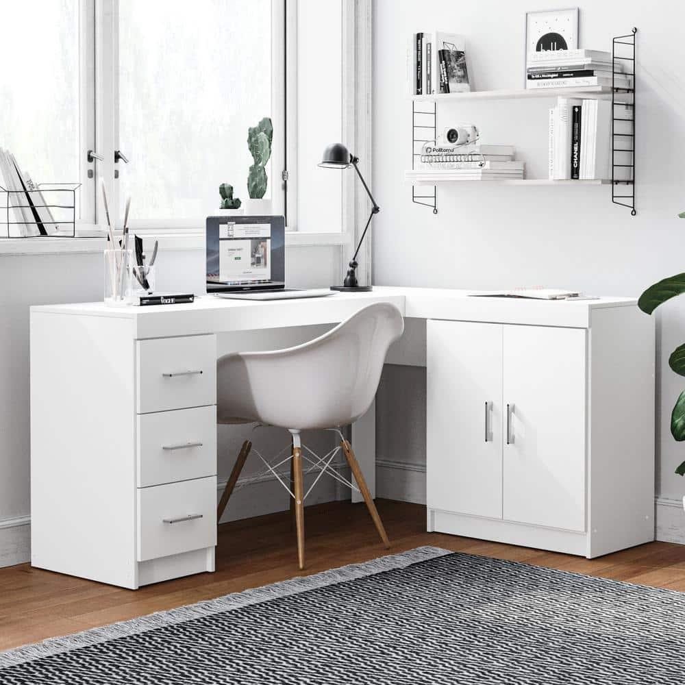 Mayne Corner Desk White - Polifurniture