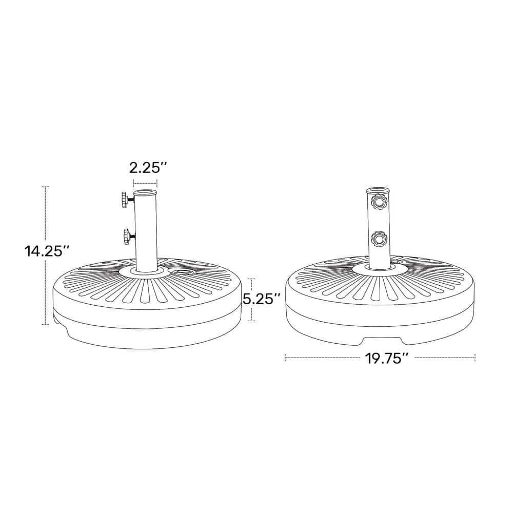 Black Round Fillable Plastic Patio Umbrella Base