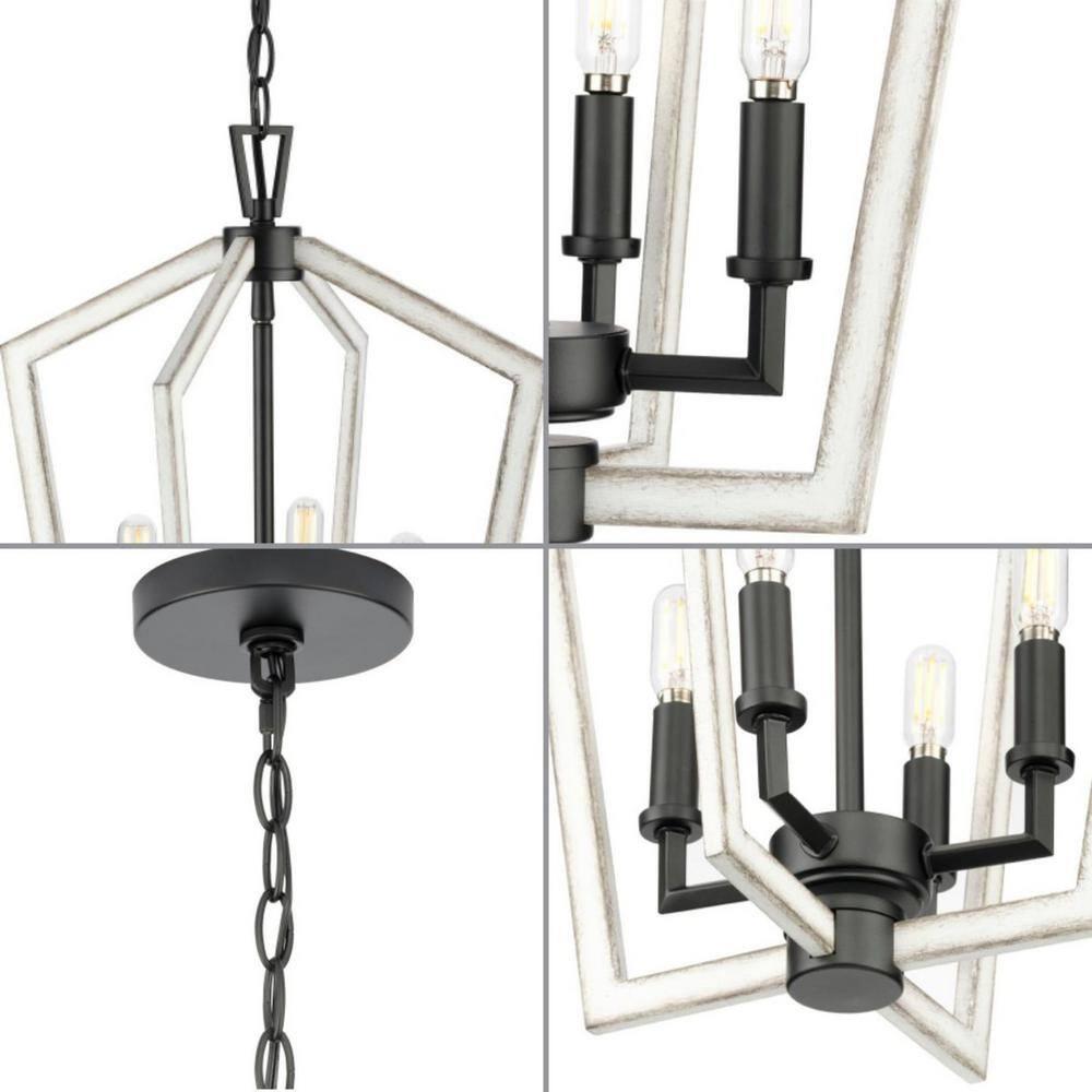Progress Lighting 4 - Light Dimmable Square / Rectangle Chandelier