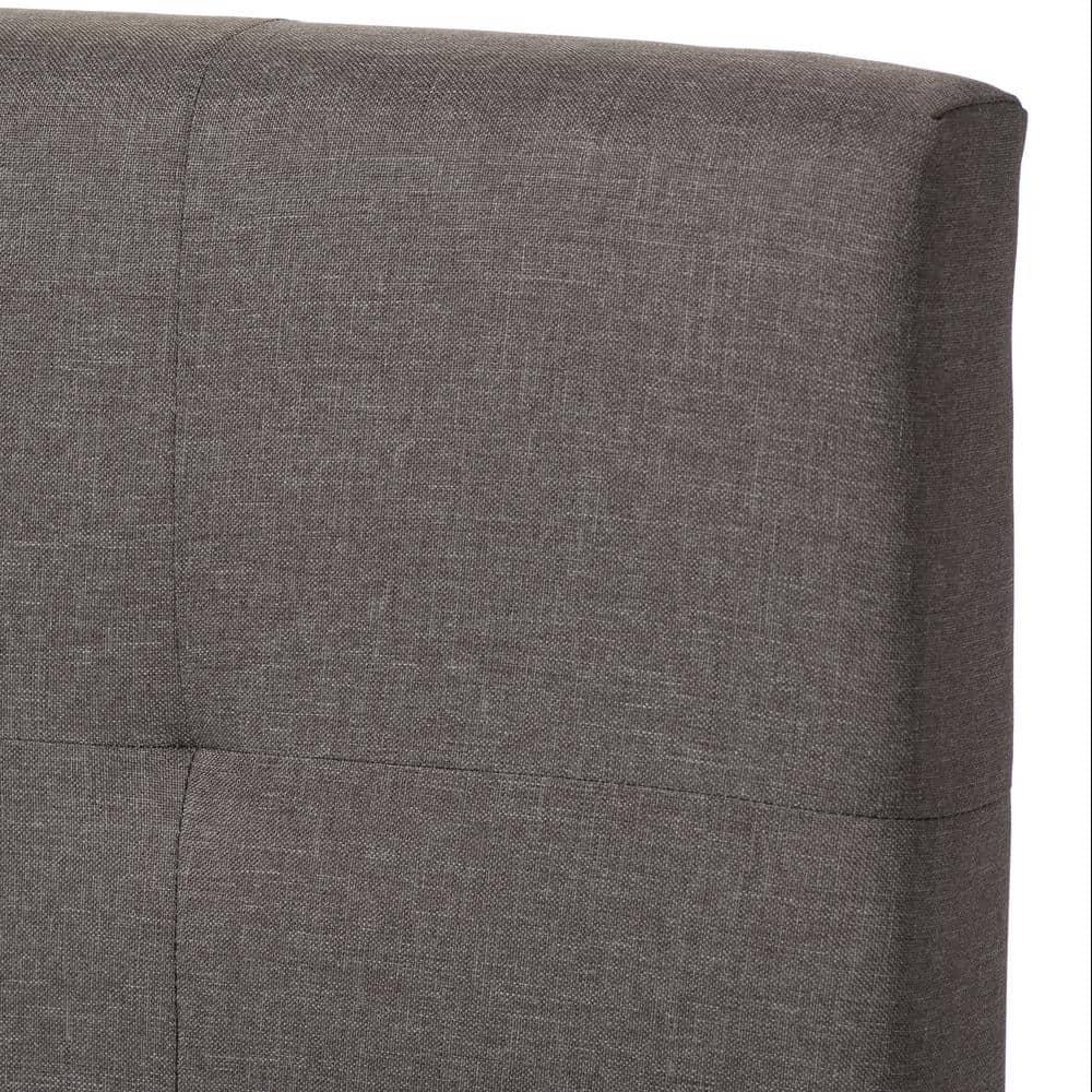Full Brookfield Modern and Contemporary Fabric Upholstered Grid Tufting Bed Gray - Baxton Studio: MDF Panel Design, Spot Clean