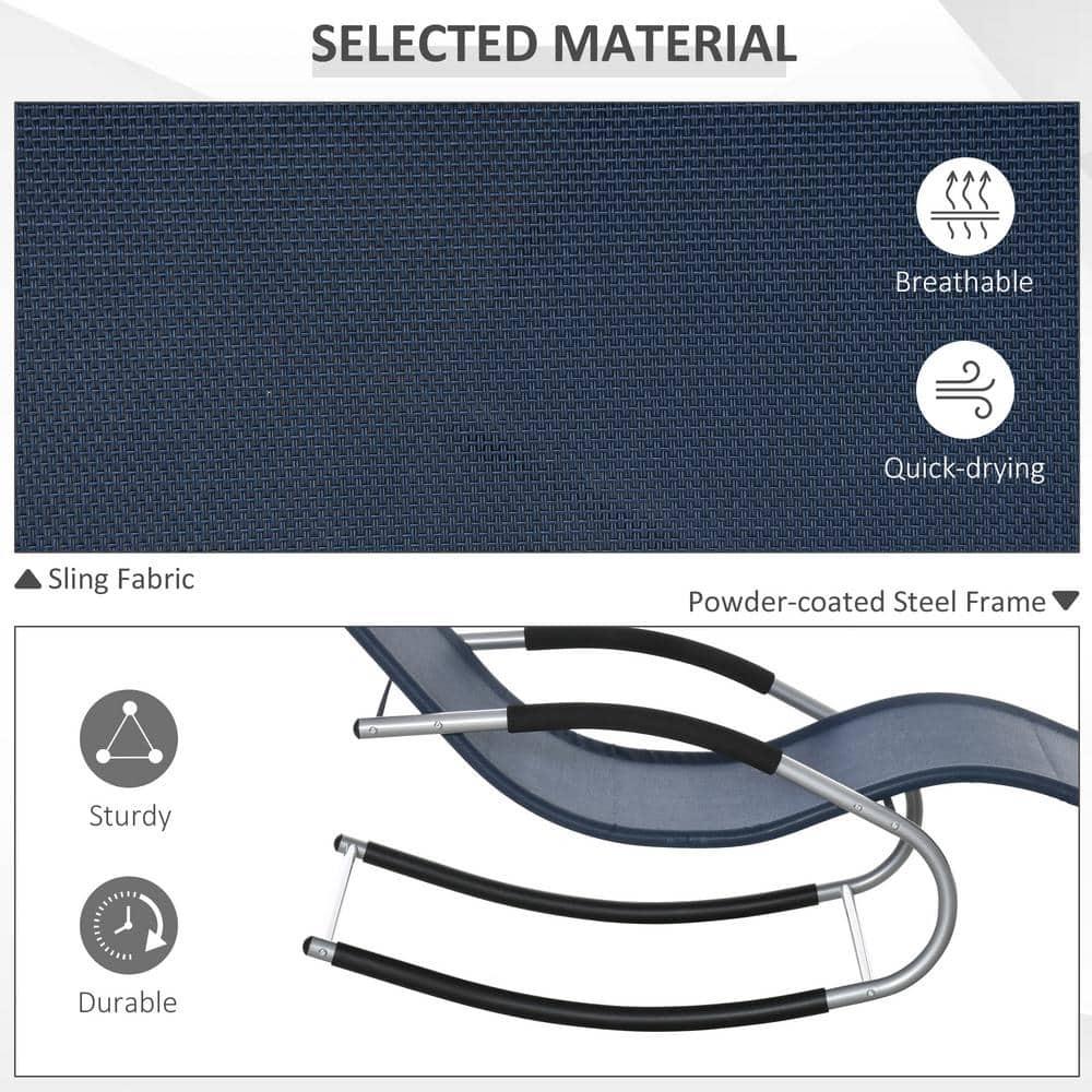 Wrought Studio™ Zero Gravity Rocking Chair, Outdoor Chaise Lounge Chair, Recliner Rocker With Detachable Pillow, Pool Lounge Chair