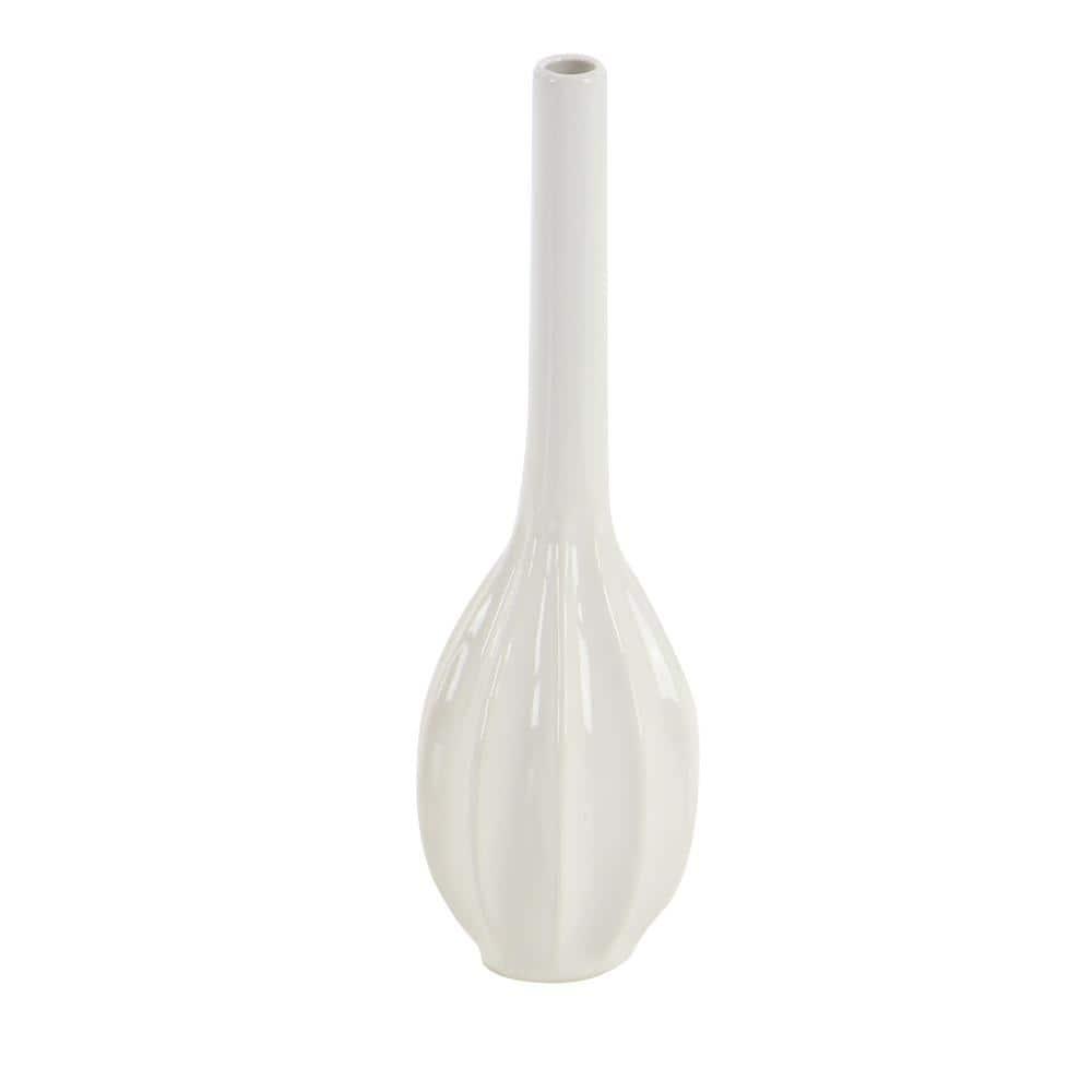 Ceramic Slim Textured Bottleneck Decorative Vase with Varying Patterns Set