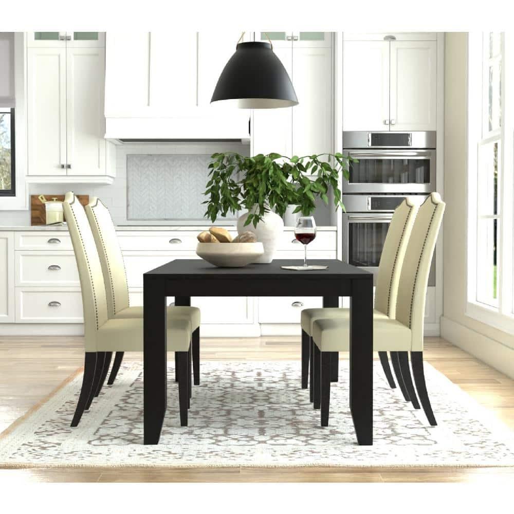 Carolina Cottage 1817-ESLN Romero Parson Chair - Espresso with Linen - 22.5 x 41.5 x 18.5 in.