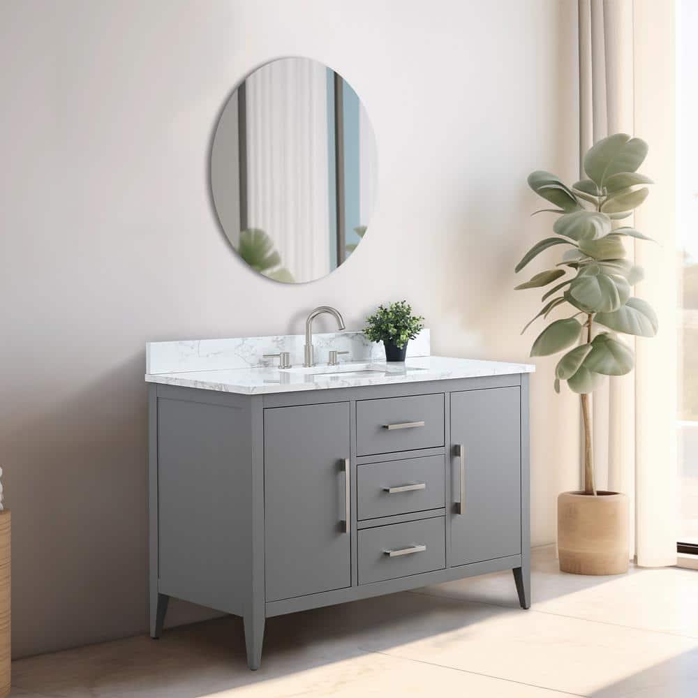 48'' Single Bathroom Vanity with Engineered Marble Top