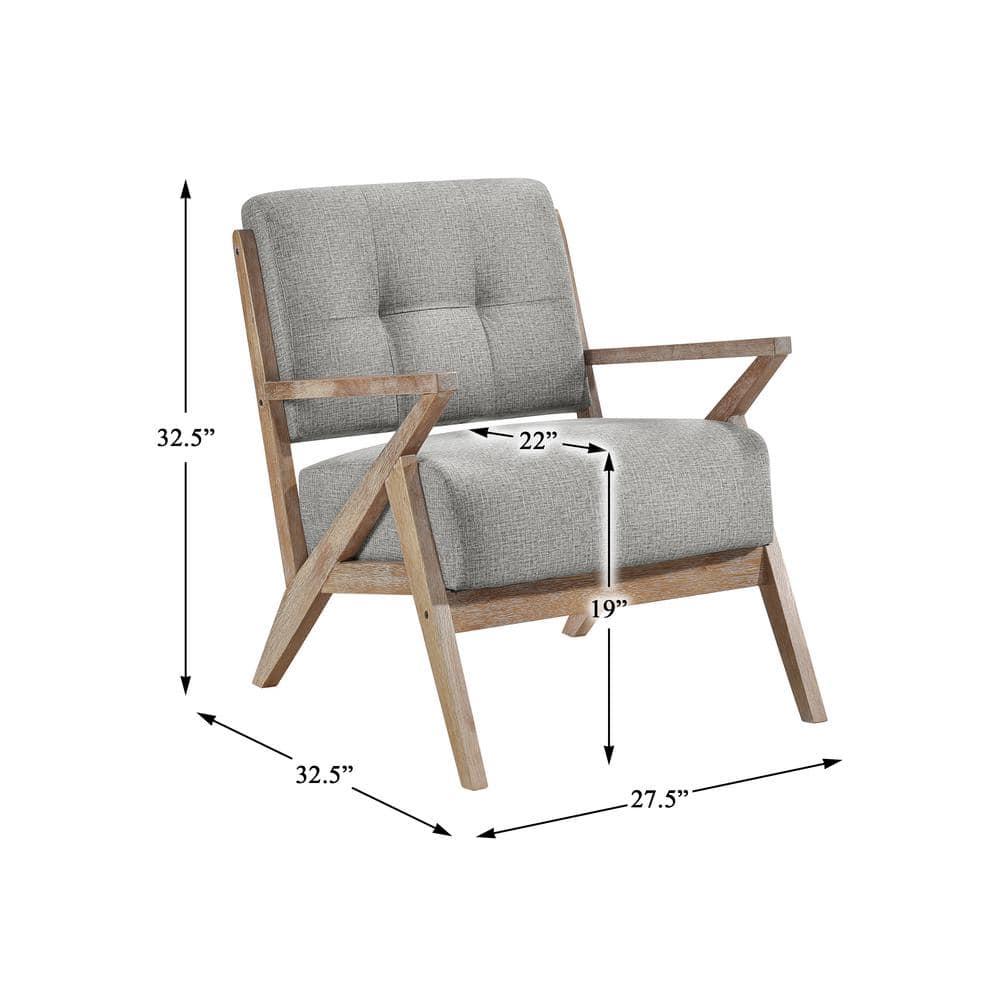 Lexicon Ollen Fabric Upholstered Accent Chair in Brownish Gray