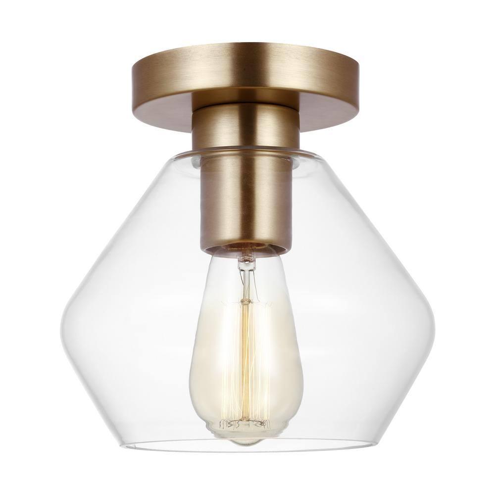 Rooks Single Light Glass Semi Flush Mount