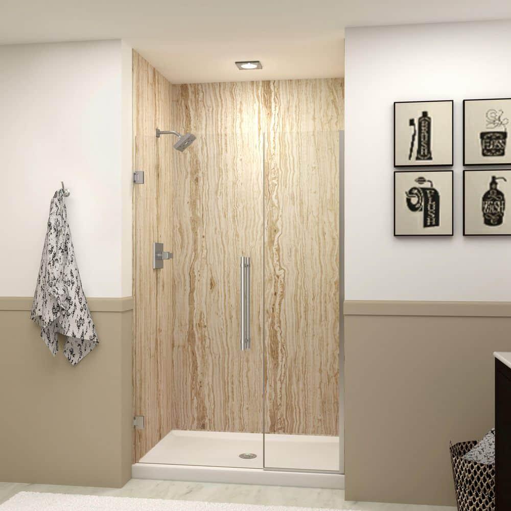 Transolid Elizabeth 46-in W x 76-in H Hinged Shower Door with Clear Glass