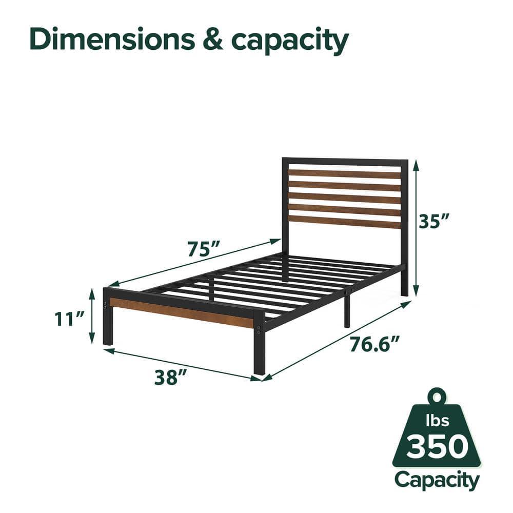 Zinus 35" Kai Bamboo and Metal Platform Bed Frame, Twin