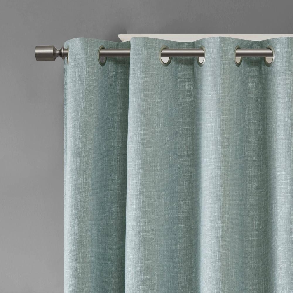 Madison Park Maya Printed Heathered Blackout Grommet Top Single Curtain Panel