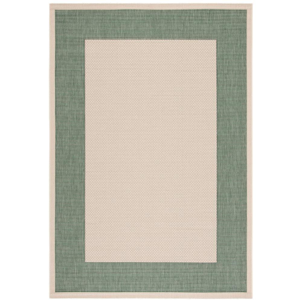Courtyard CY7987 Power Loomed Indoor/Outdoor Accent Rug - Beige/Dark Green - 2'x3'7" - Safavieh..