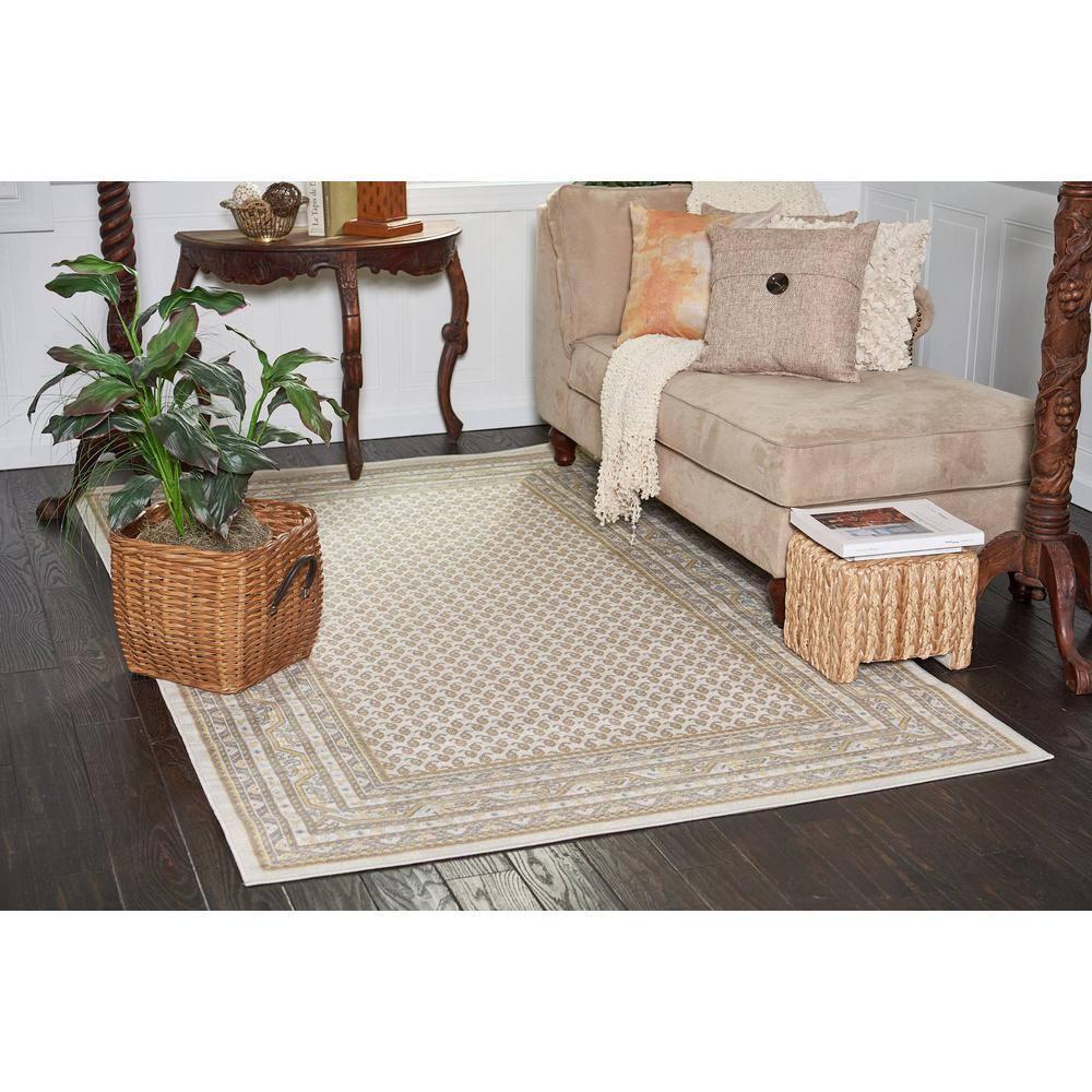 Unique Loom Williamsburg Collection Area Rug - Allover (2' 9" x 9' 10" Runner Beige/Gold)
