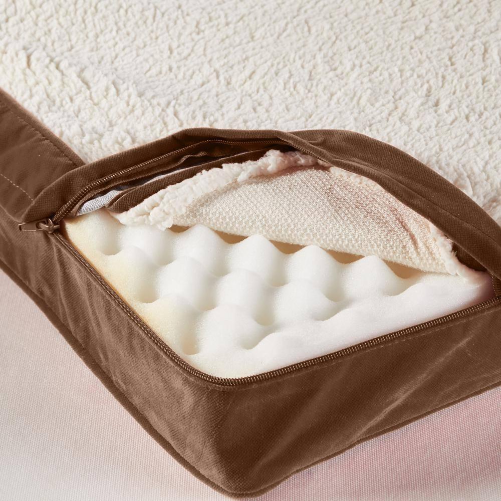 Happy Hounds Oscar Sherpa Orthopedic Dog Bed, Latte, Extra Small (24 x 18 in.)