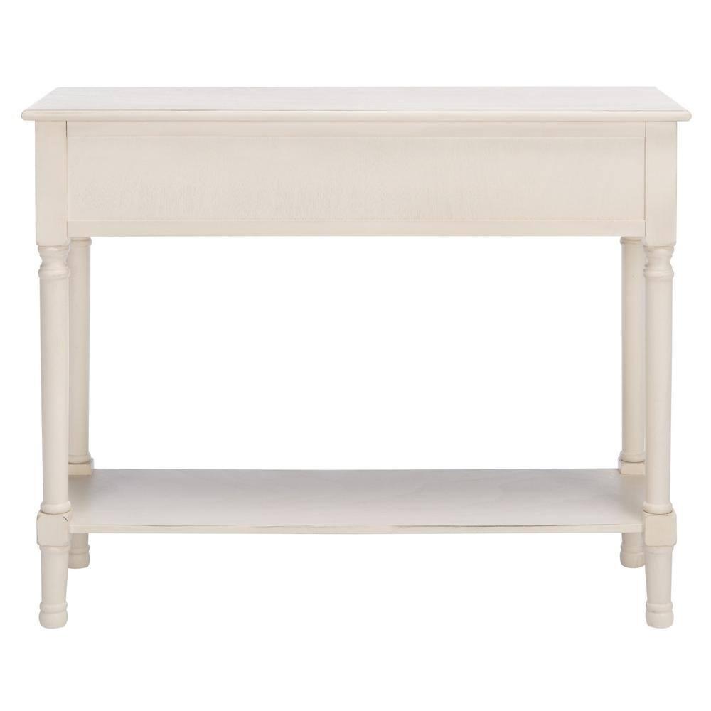 SAFAVIEH Halton Modern 2 Drawer Console Table, Distressed White