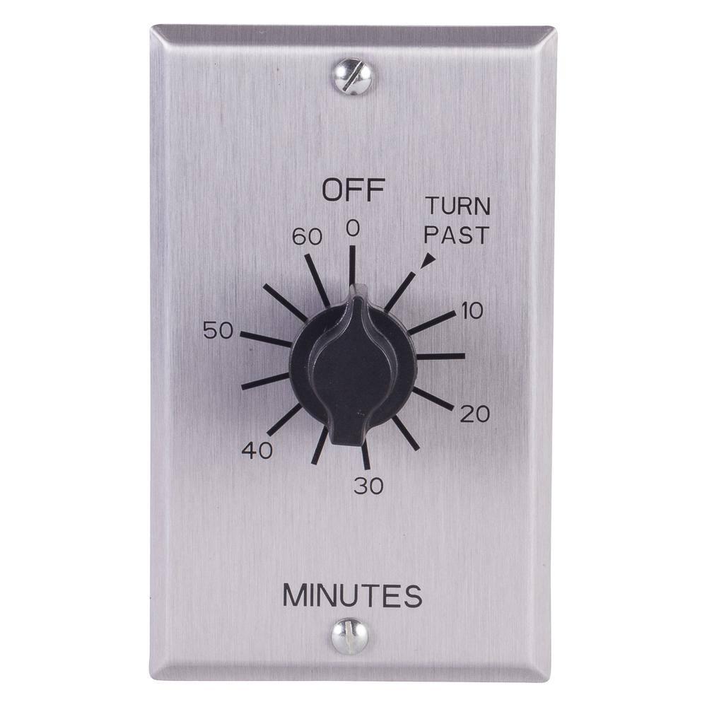 C-500 Series Multi-Volt 60-Minute Commercial Style Springwound Auto Off In-Wall Timer