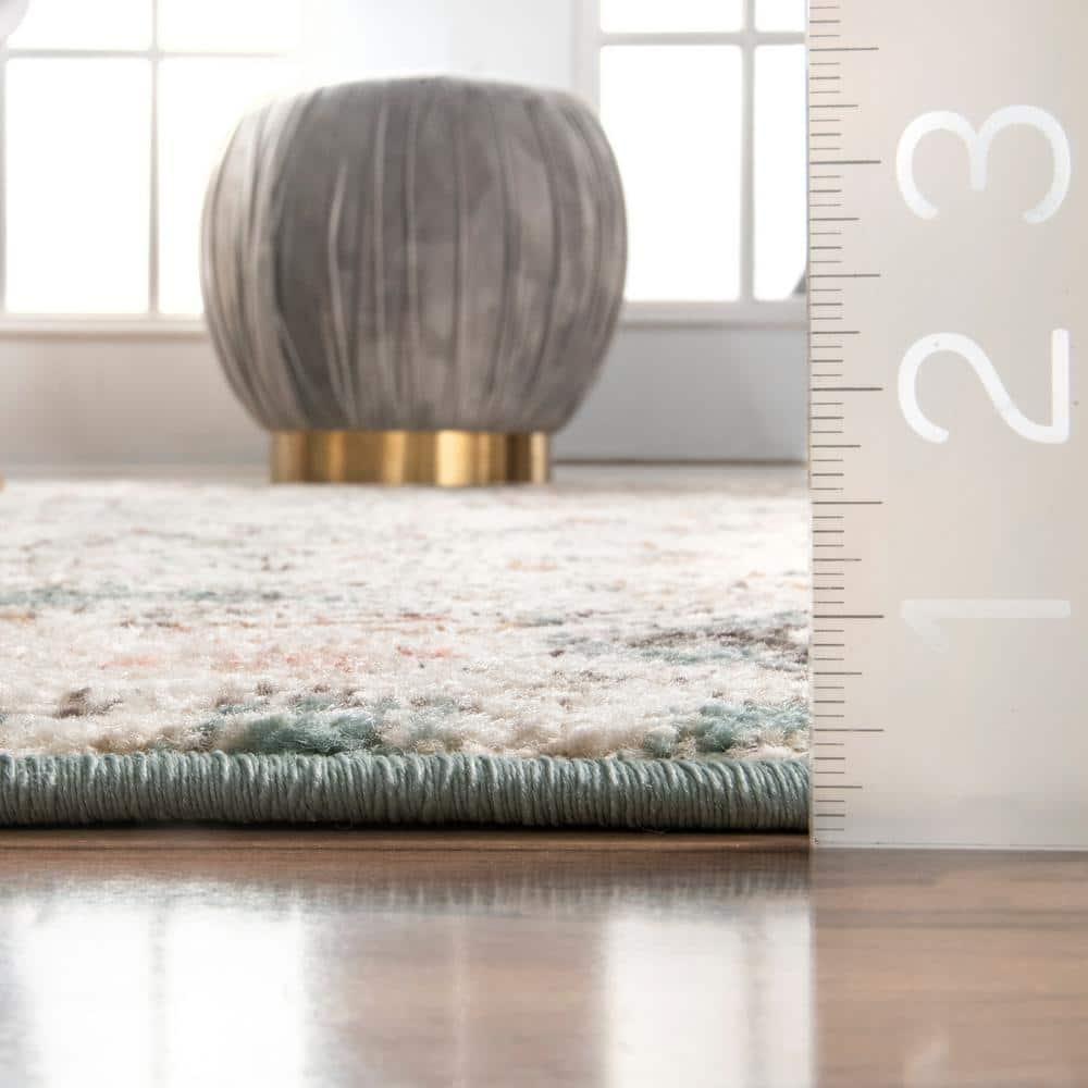 Nuloom Lenore Floral & Paisley 7 Square Indoor Area Rug for Living Room Bedroom Dining Room Kitchen, Beige/Multicolor