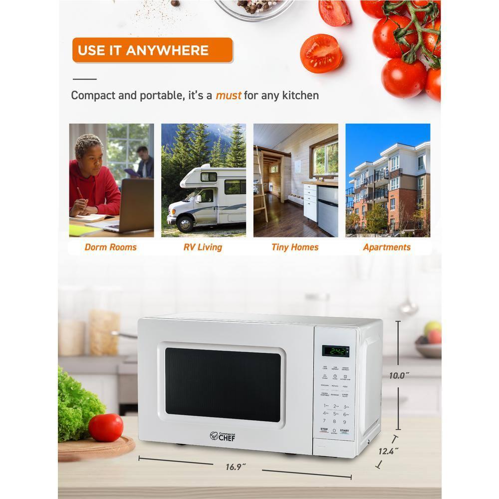 Commercial Chef 0.7 Cubic Feet 700 Watt Countertop Microwave