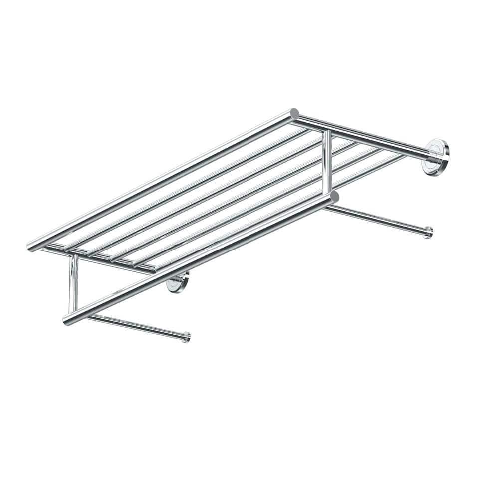Latitude II Wall Mounted Towel Rack | Hotel Style Stainless Steel Towel Rack with Towel Bar