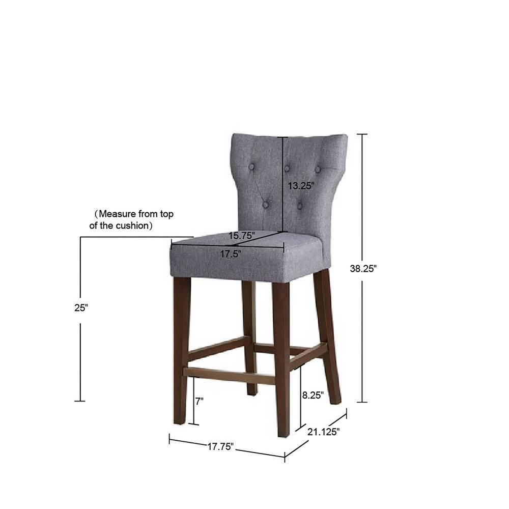 Tufted Back Counter Stool Grey/Avila