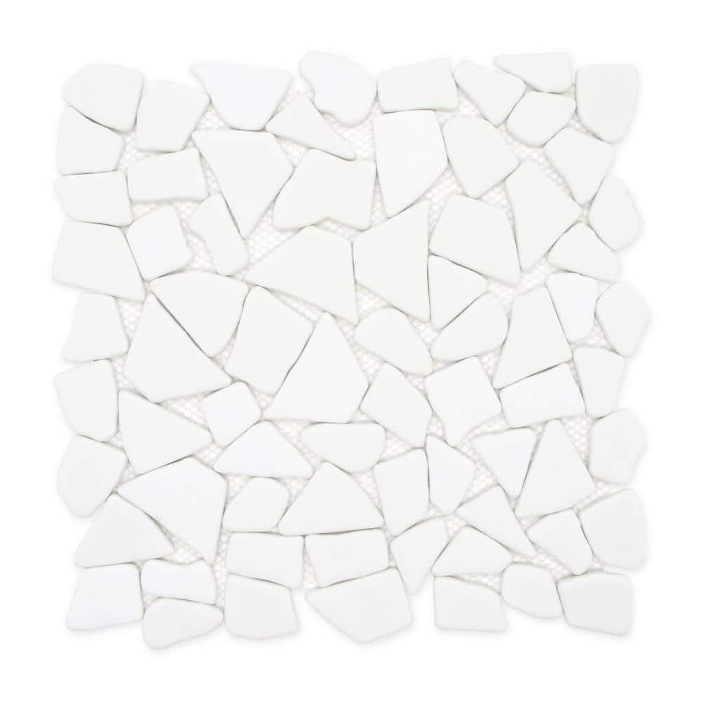 Sunwings 12" x 12" Pebble Recycled Glass Mosaic Floor & Wall Tile