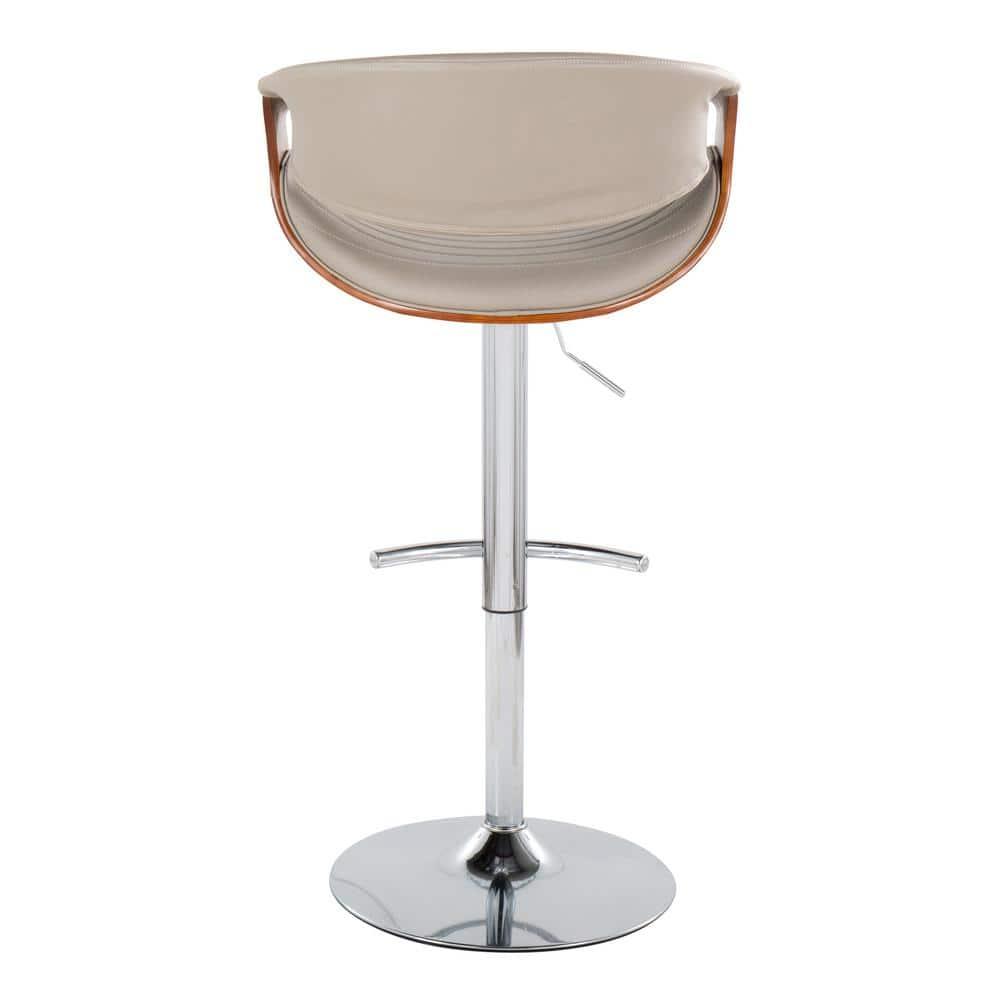 Swivel Upholstered Adjustable Height Counter Stool with Metal Frame