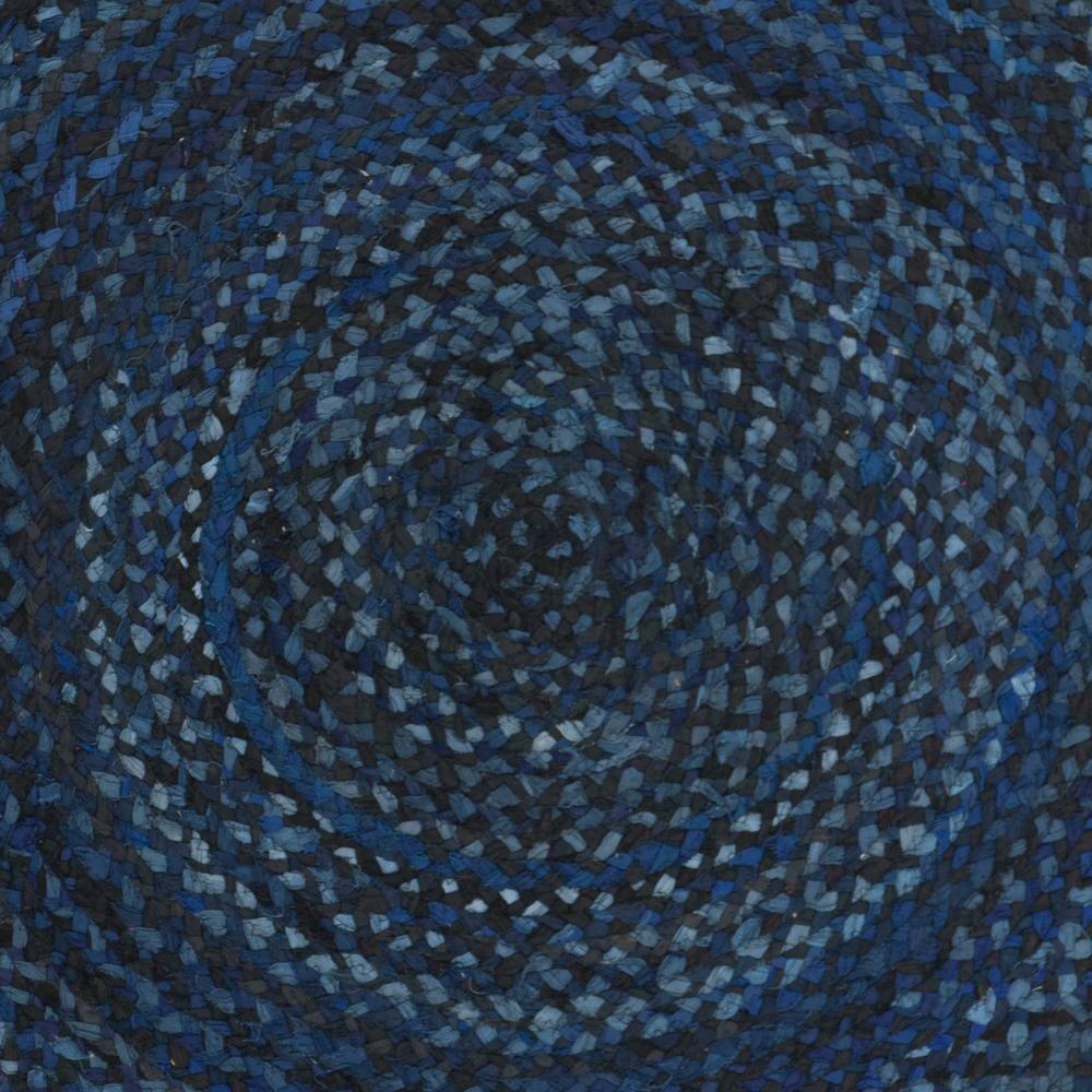 Braided BRD452 Hand Woven Indoor Accent Rug - Navy/Black - 3' Round - Safavieh