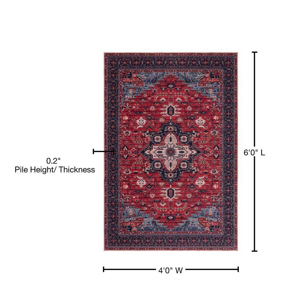 Mistana™ Chenier Oriental Red/Navy Area Rug