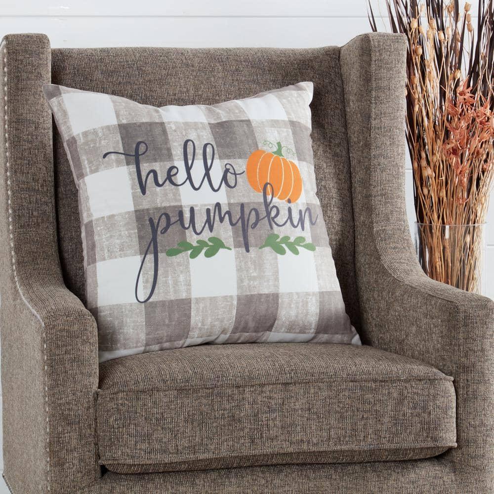 Hello Pumpkin Cotton Throw Pillow