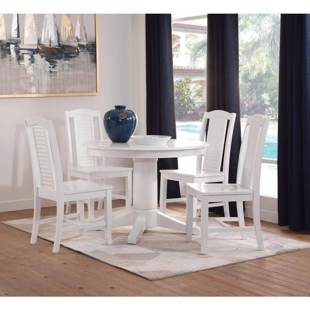 Seaside Solid Wood Chairs in White - Set of 2