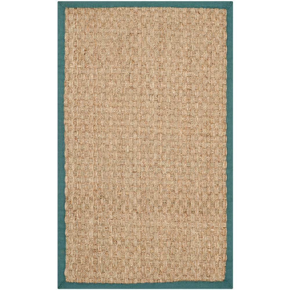 Natural Fiber NF114 Power Loomed Indoor Accent Rug - Natural/Light Blue - 2'x3' - Safavieh.