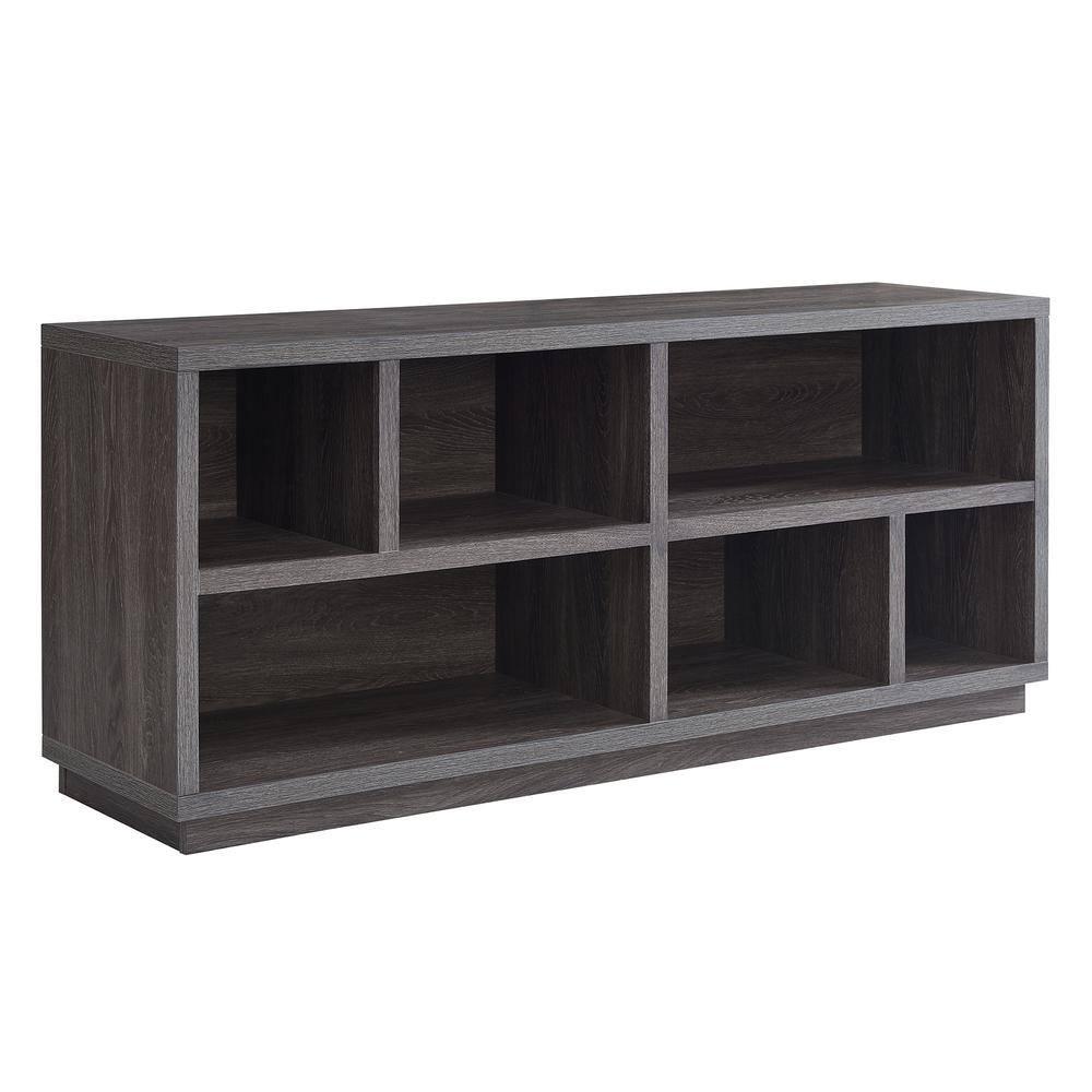 Evelyn&Zoe Bowman Rectangular TV Stand for TV's up to 65", Burnished Oak