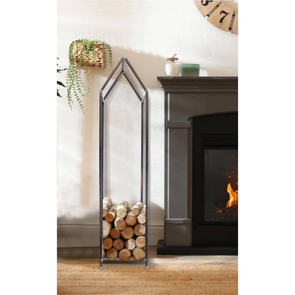 Metal House Shaped Fire Wood Holder 18" x 19" - Storied Home