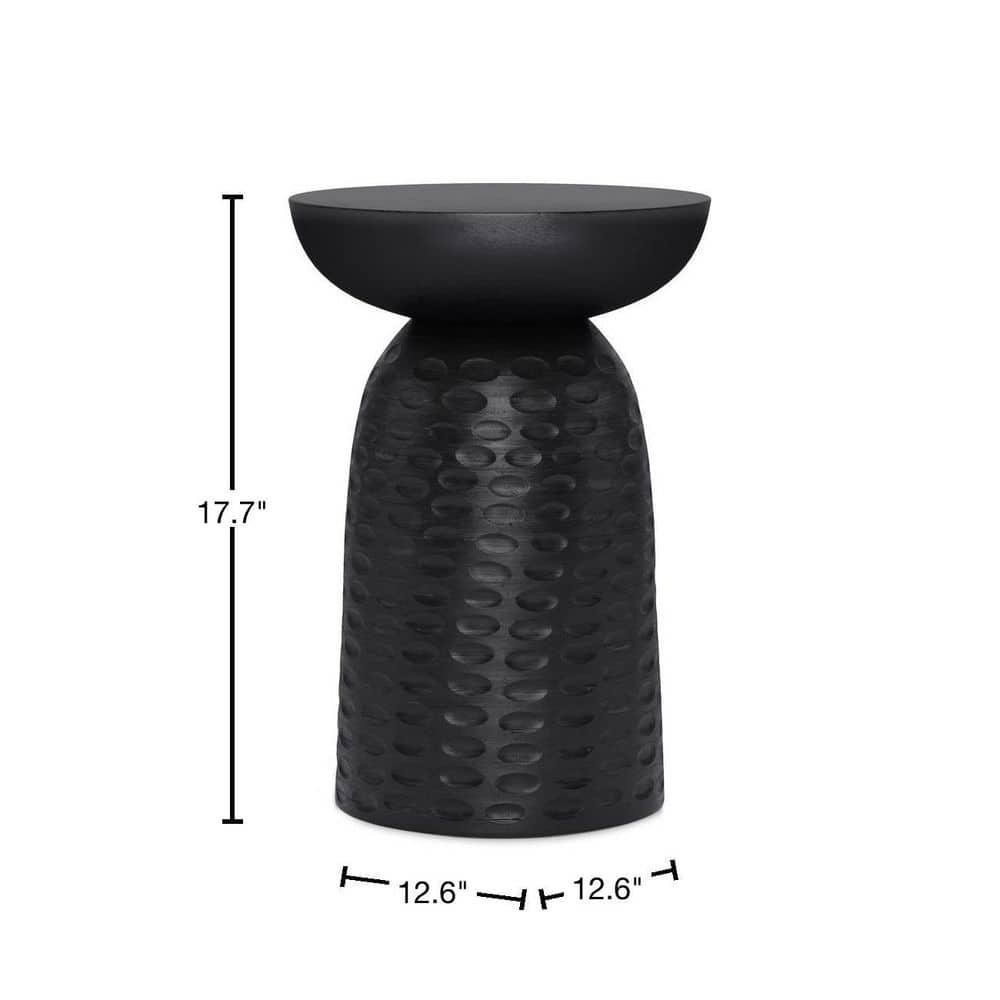Simpli Home Boyd Solid Mango Wood Contemporary Accent Table with Textured Finish, Fully Assembled